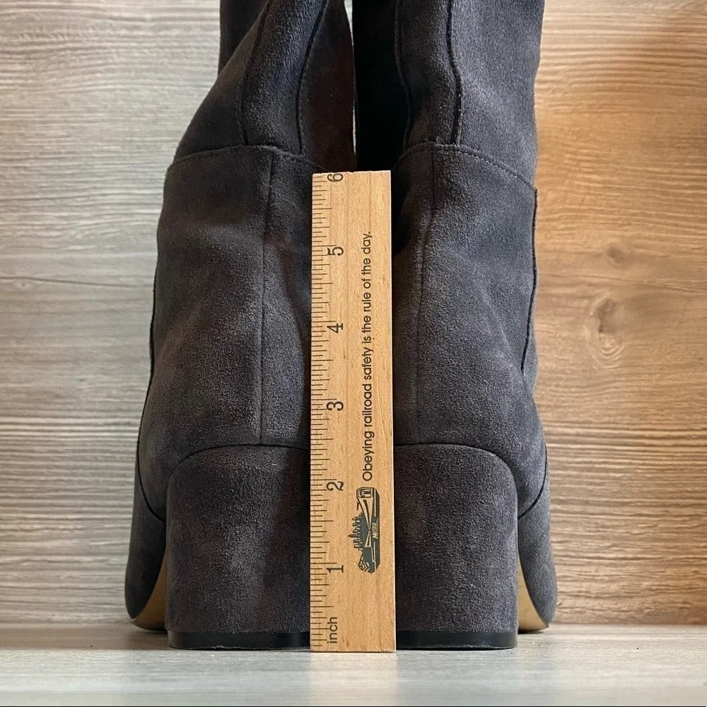 WHBM Zahra Moonwalk Leather suede over the knee grey boot inside zipper size 7.5